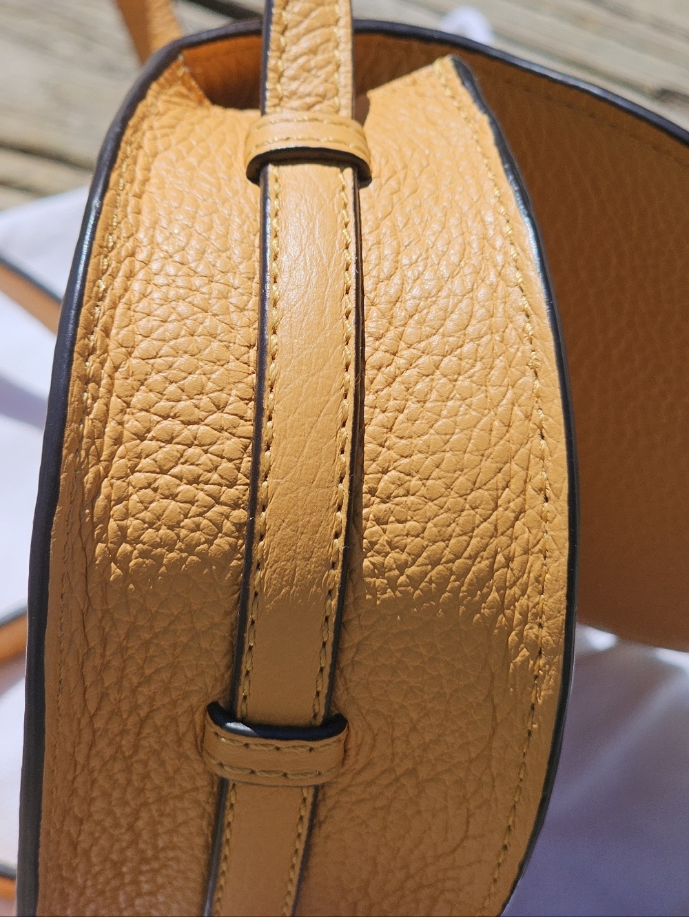 NANO Chloe Mini Marcie Saddle Crossbody Bag in Tan Apricot - Picture 4 of 16